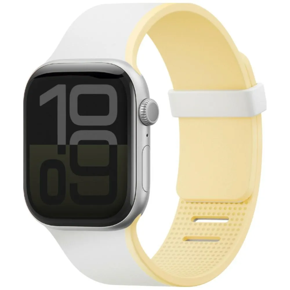 Pasek UNIQ Revix IV Premium do Apple Watch 42/41/40mm Edition Reversible Magnetic Biały-żółty