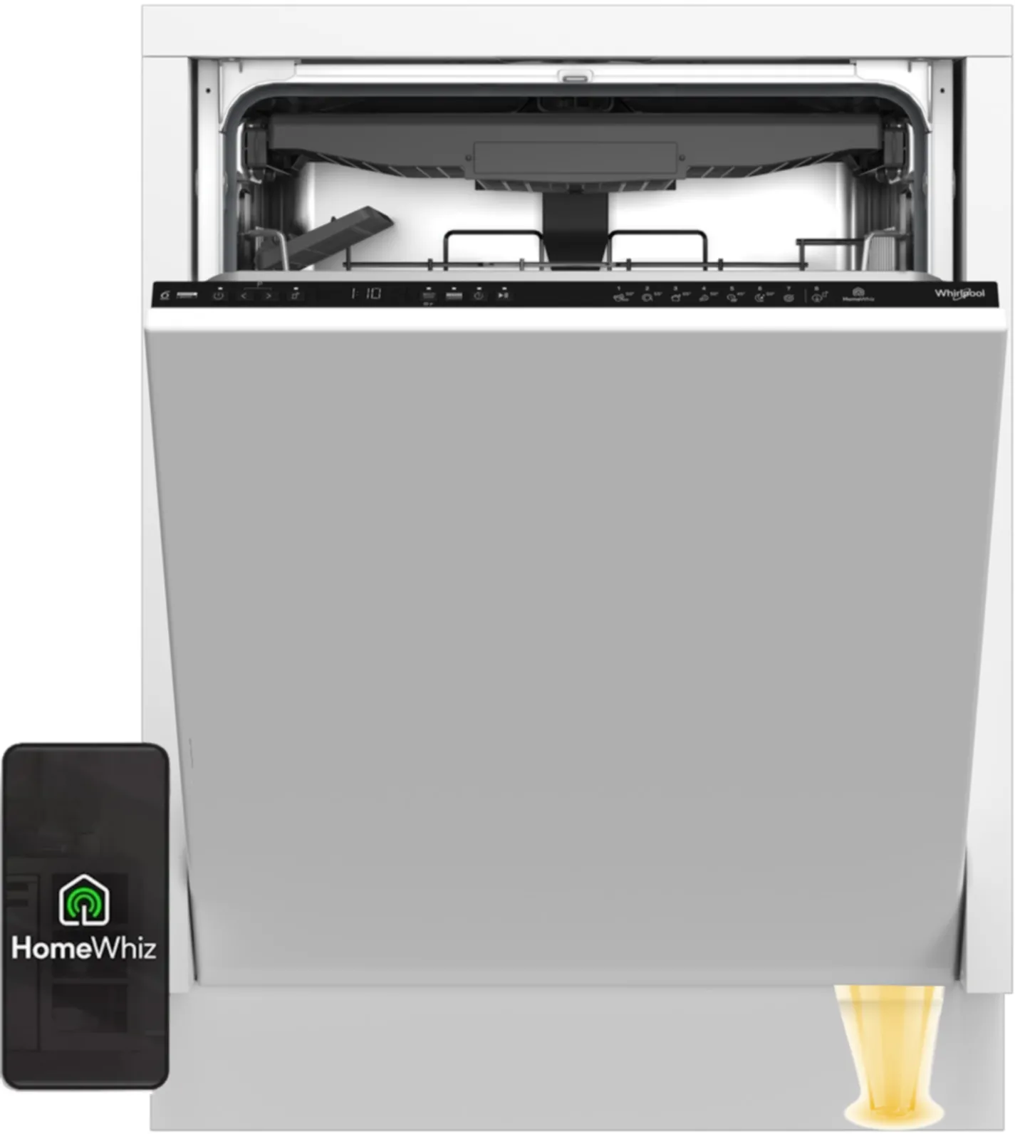 Zmywarka Whirlpool W0ITP53LW 60cm Automatyczne otwieranie drzwi Szuflada na sztućce Zdalne sterowanie