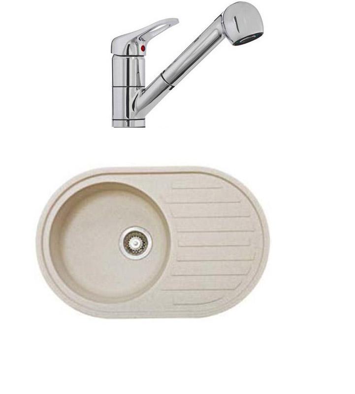 Zlewozmywak Franke Pamira ROG 611 (beżowy) + bateria Zeta