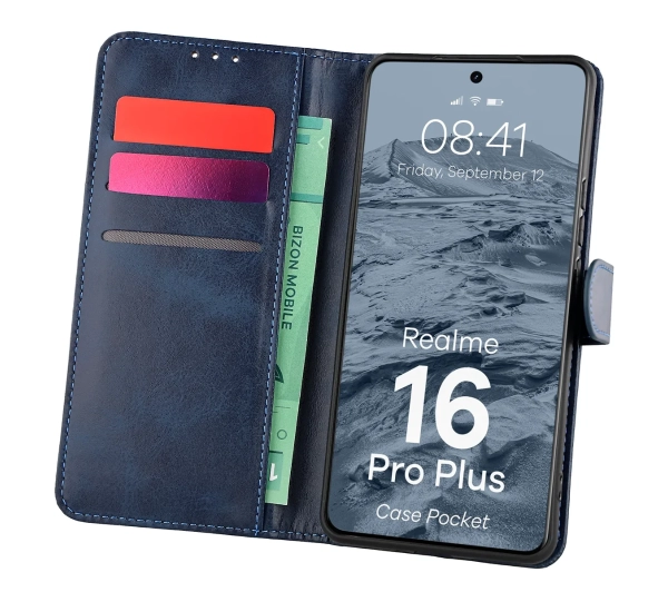 Bizon Case Pocket do Realme 16 Pro Plus 5G Granatowy