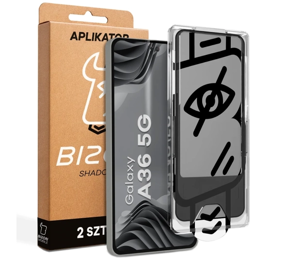 Bizon prywatyzujące z ramką montażową Glass Aplikator Shadow do Galaxy A36 5G 2 zestawy
