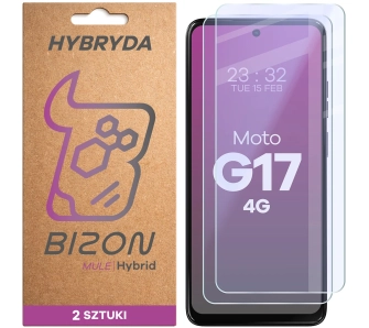 Szkło hybrydowe Bizon elastyczne Hybrid Mule Duo do Motorola Moto G17 2 sztuki