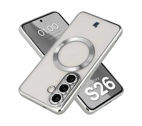 Bizon Case GuardO do Galaxy S26 Srebrny