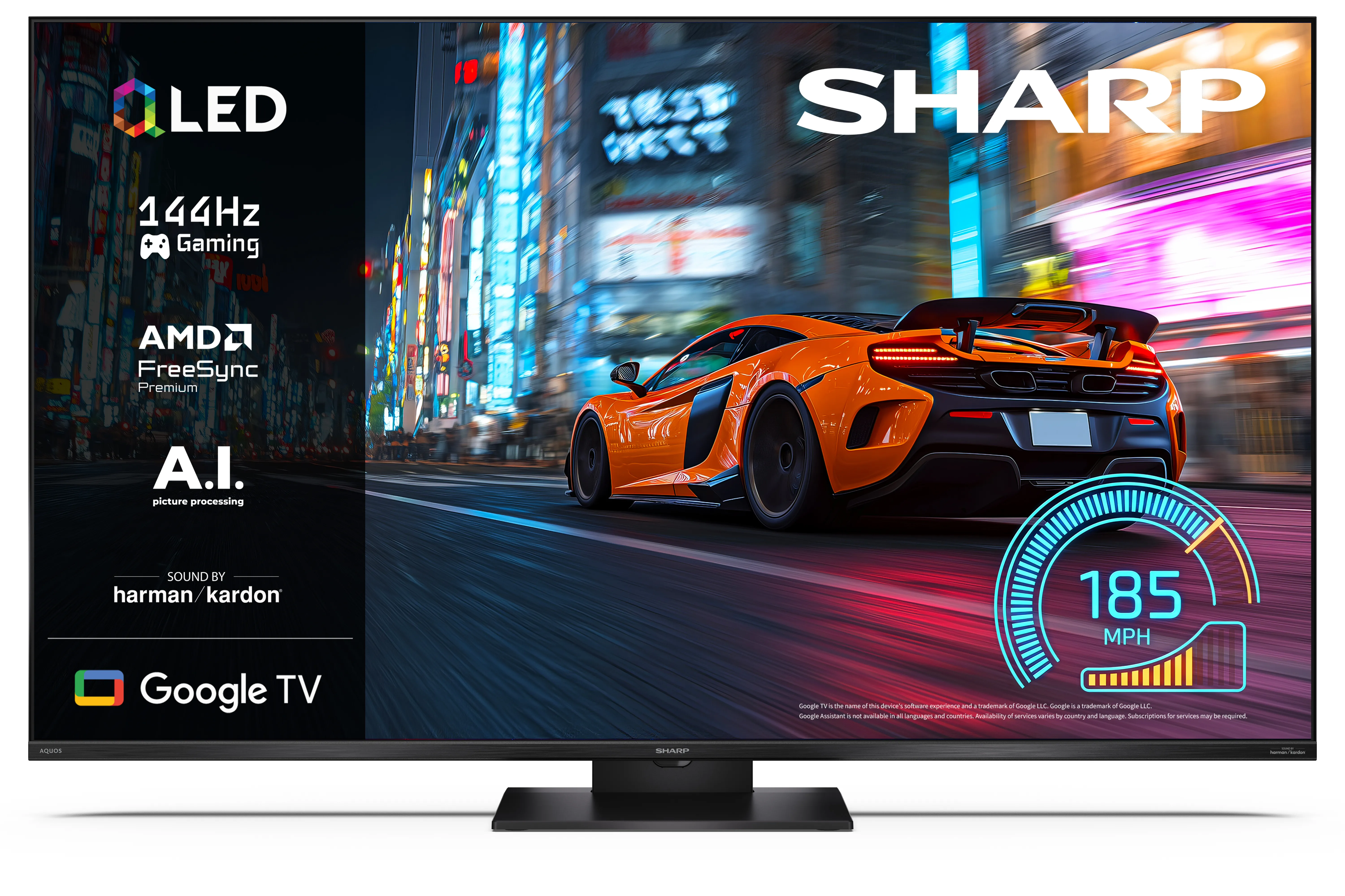 Telewizor Sharp 50JR7765E 50" QLED 4K 144Hz Google TV Dolby Vision Dolby Atmos Funkcje AI HDMI 2.1 DVB-T2