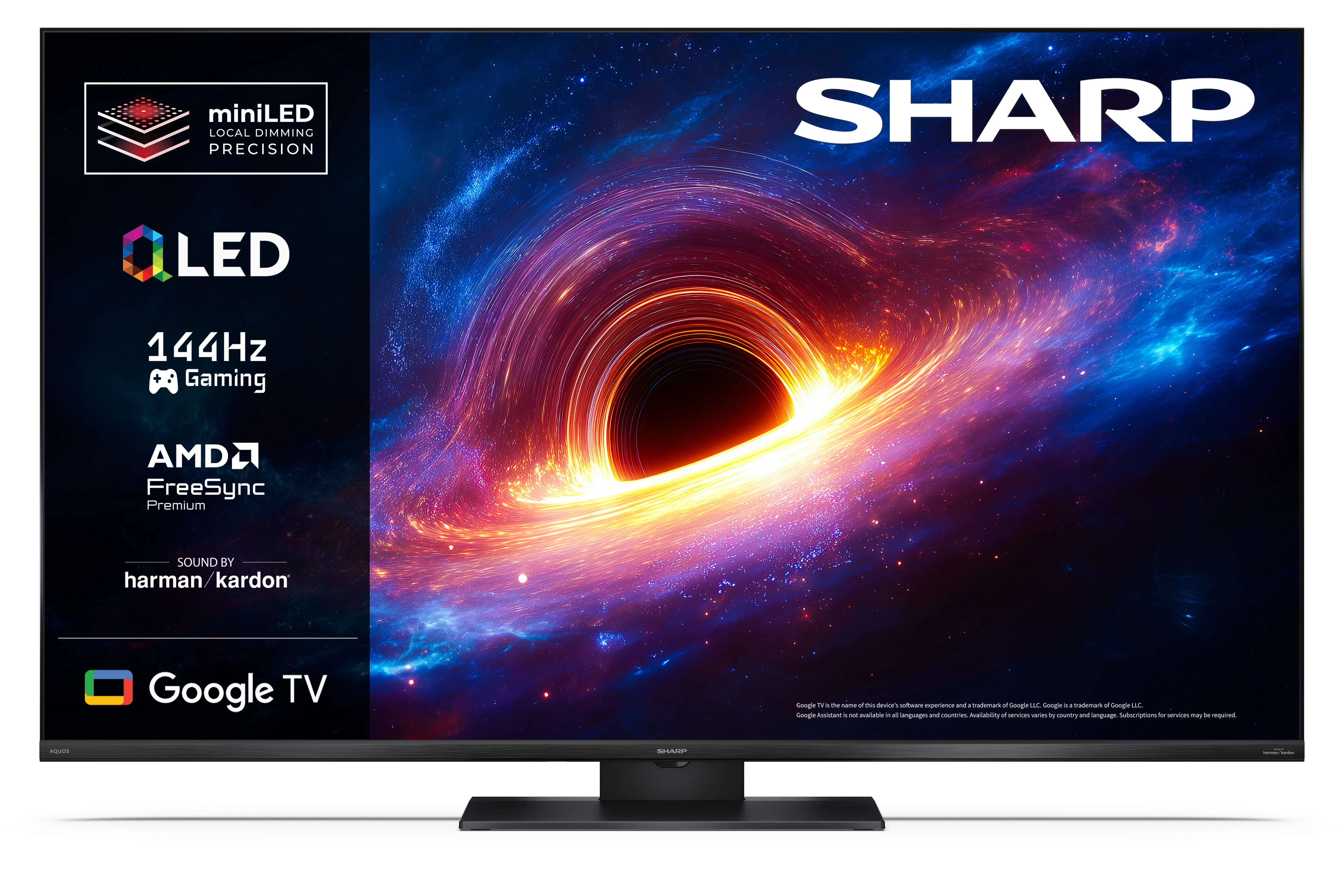 Telewizor Sharp 55JT8765E 55" QLED Mini LED 144Hz Google TV Funkcje AI Dolby Vision IQ Dolby Atmos DTS X HDMI 2.1 DVB-T2