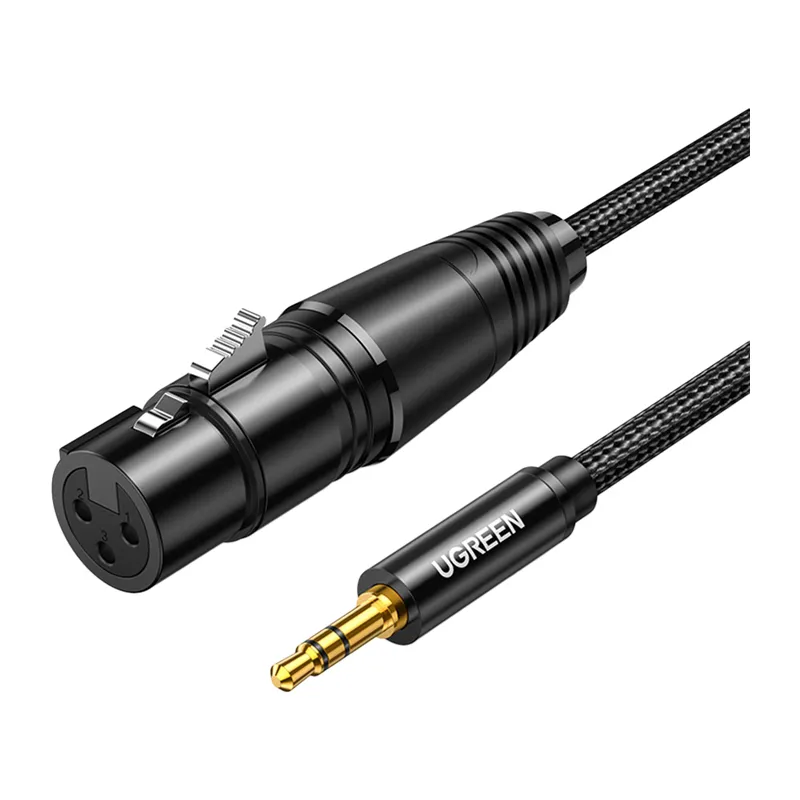Kabel audio UGREEN AV182 XLR Jack 3.5mm 1m Czarny