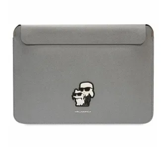 Etui na tablet Karl Lagerfeld Saffiano Karl&Choupette 14" Srebrny
