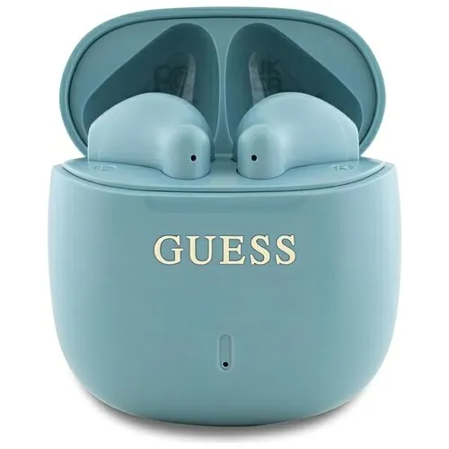 Słuchawki bezprzewodowe Guess GUTWSJ14ESGQ Printed Classic Logo Douszne Bluetooth 5.3 Turkusowy