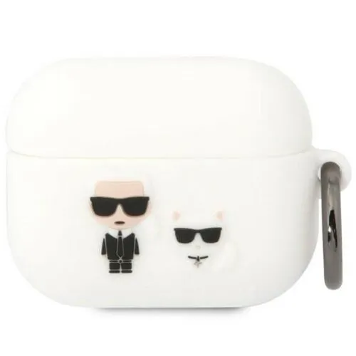 Etui na słuchawki Karl Lagerfeld Silicone Karl & Choupette do Apple AirPods Pro Biały