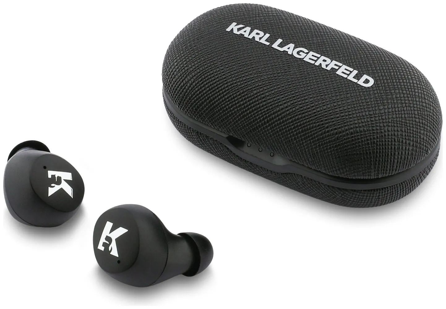 Słuchawki bezprzewodowe Karl Lagerfeld Saffiano Logo Dokanałowe Bluetooth 5.4 Czarny