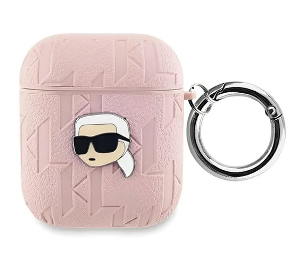 Karl Lagerfeld Monogram Karl Head do Apple AirPods 1/2 Różowy