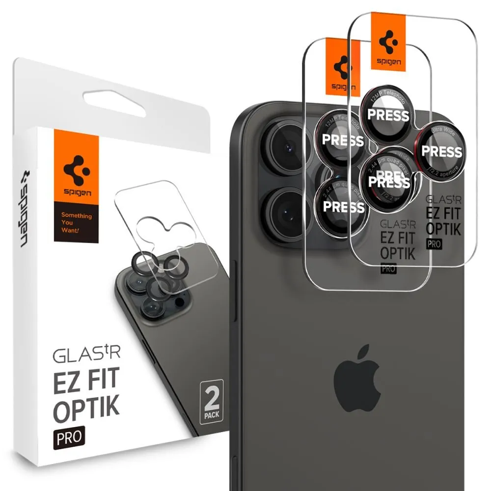 Szkło hartowane Spigen Optik Pro L-Series do iPhone 14 Pro / 14 Pro Max / 15 Pro / 15 Pro Max / 16 Pro / 16 Pro Max