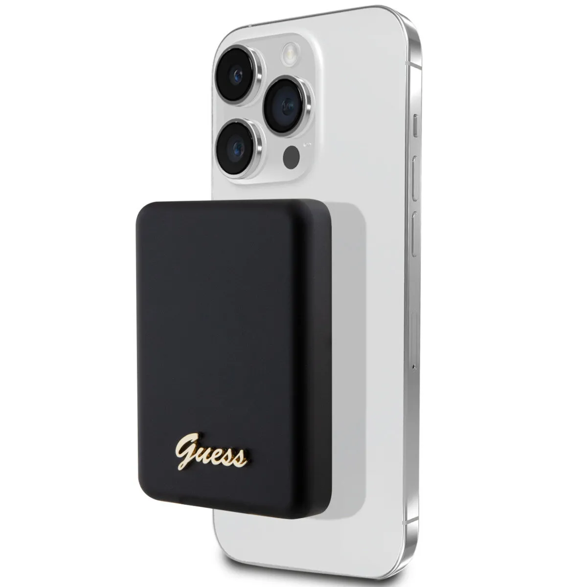 Powerbank Guess Metal Script Logo MagSafe 3000 mAh 5W Czarny