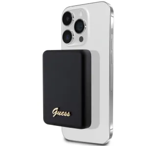 Powerbank Guess Metal Script Logo MagSafe 3000 mAh 5W Czarny