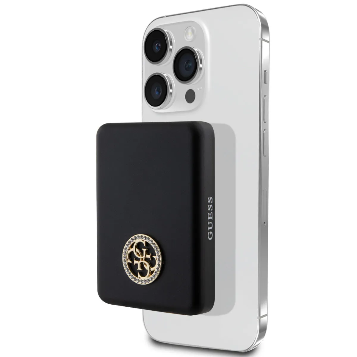 Powerbank Guess 4G Strassed Metal Logo MagSafe 3000 mAh 5W Czarny
