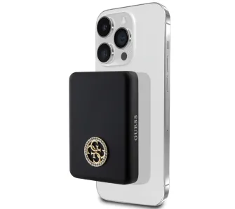 Powerbank Guess 4G Strassed Metal Logo MagSafe 3000 mAh 5W Czarny