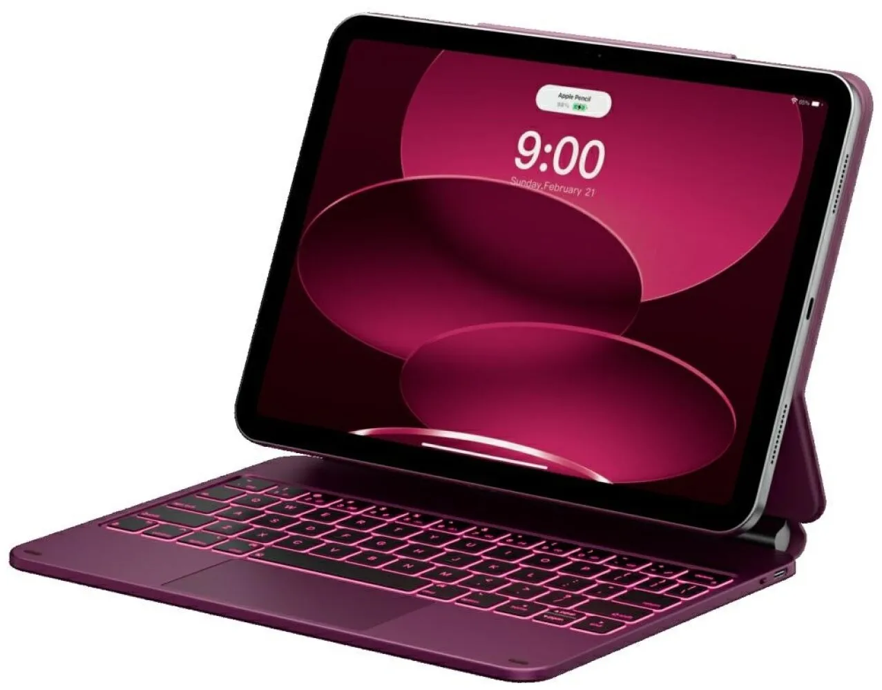 Etui Typecase Edge z klawiaturą do iPad 11" (A16) 2025 / iPad 10.9" 2022 Malinowy