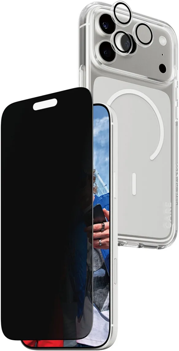 Zestaw ochronny PanzerGlass Care Flagship Privacy MagSafe 3w1 do Apple iPhone 17 Pro Max Przezroczysty + szkło prywatyzujące + osłona