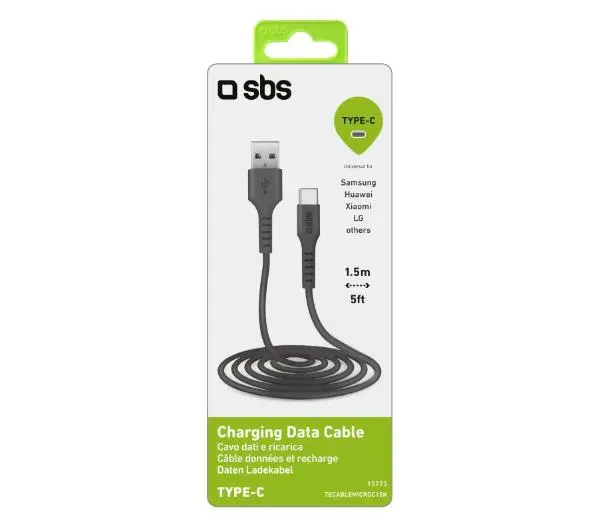 SBS TECABLEMICROC15K USB typ C V2,0 1,5m Czarny - ⚡ BESTSELLERY ⚡