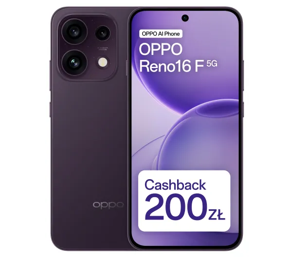 OPPO Reno16F 5G 8/256GB Funkcje AI 6,57" 120Hz 50Mpix Fioletowy