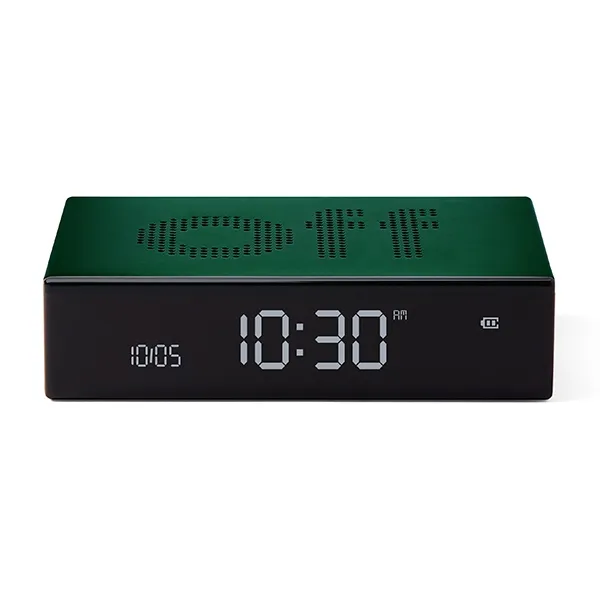 Budzik Lexon Flip Premium Dark Green LR152DG1 Ciemnozielony