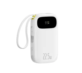 Powerbank Baseus EnerFill FC31 QPow3 10000mAh 22,5W z dwoma wbudowanymi kablami Biały