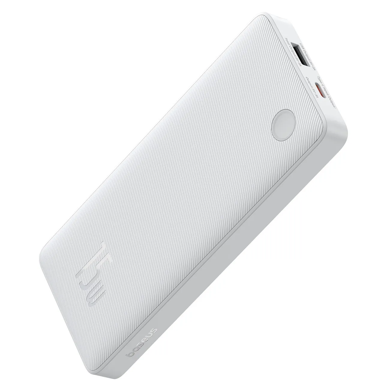 Powerbank Baseus Airpow Lite 10000mAh 15W z kablem Baseus Simple USB-A - USB-C Biały