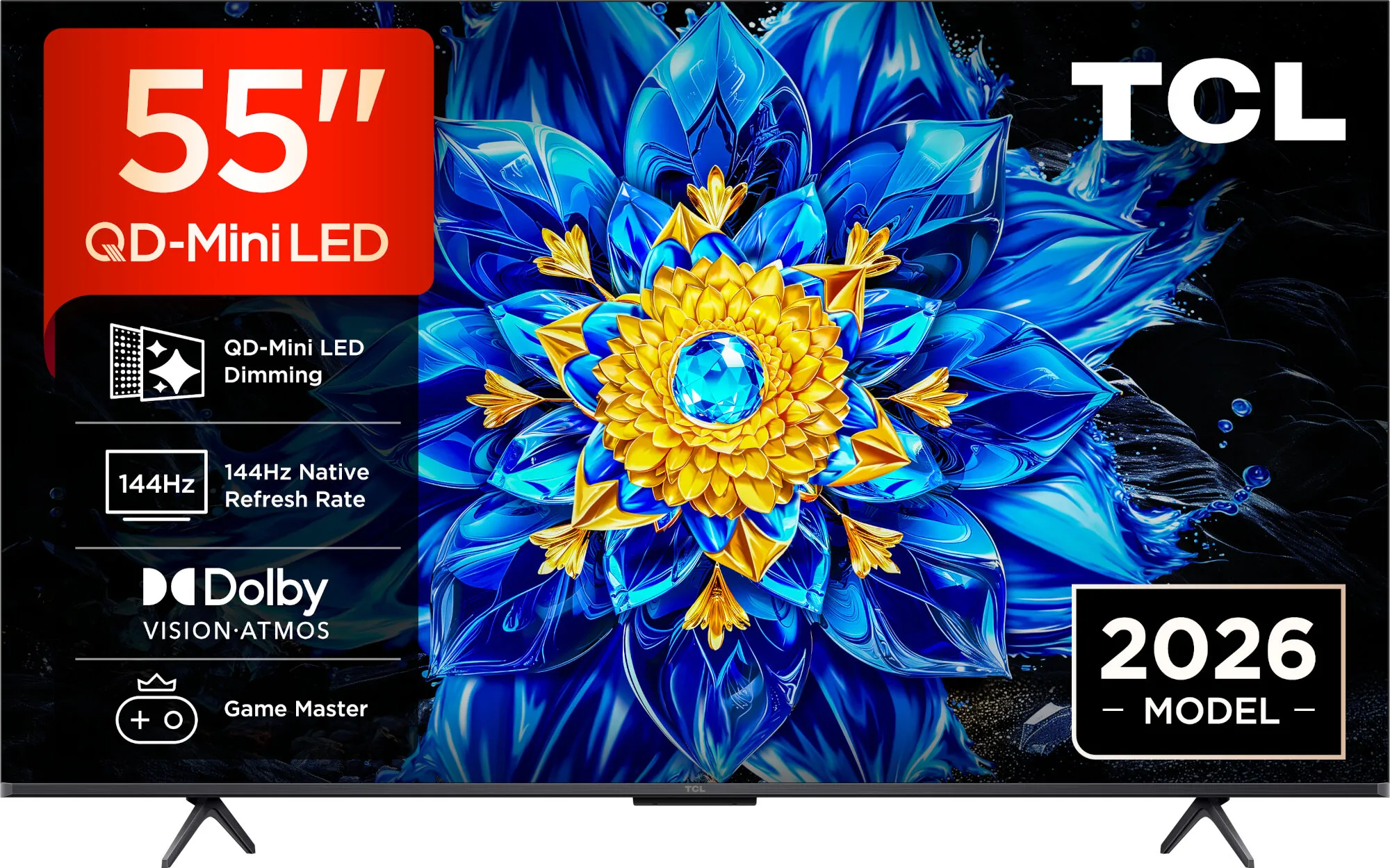 Telewizor TCL 55P8L 55" QD-Mini LED 4K 144Hz Google TV Funkcje AI Dolby Vision Dolby Atmos HDMI 2.1 DVB-T2