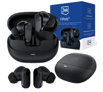 Słuchawki bezprzewodowe 3mk FitPods Dokanałowe Bluetooth 6.0 czarny