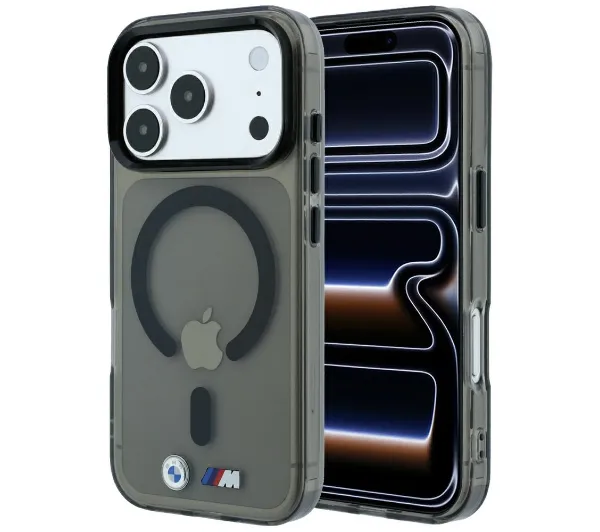 BMW M IML Glossy Metal Logo & Trims MagSafe do iPhone 18 Pro / 17 Pro Czarny