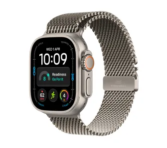 Apple Watch Ultra 4 GPS + Cellular koperta z tytanu Naturalna 49mm Bransoleta mediolańska z tytanu Naturalna Rozmiar L