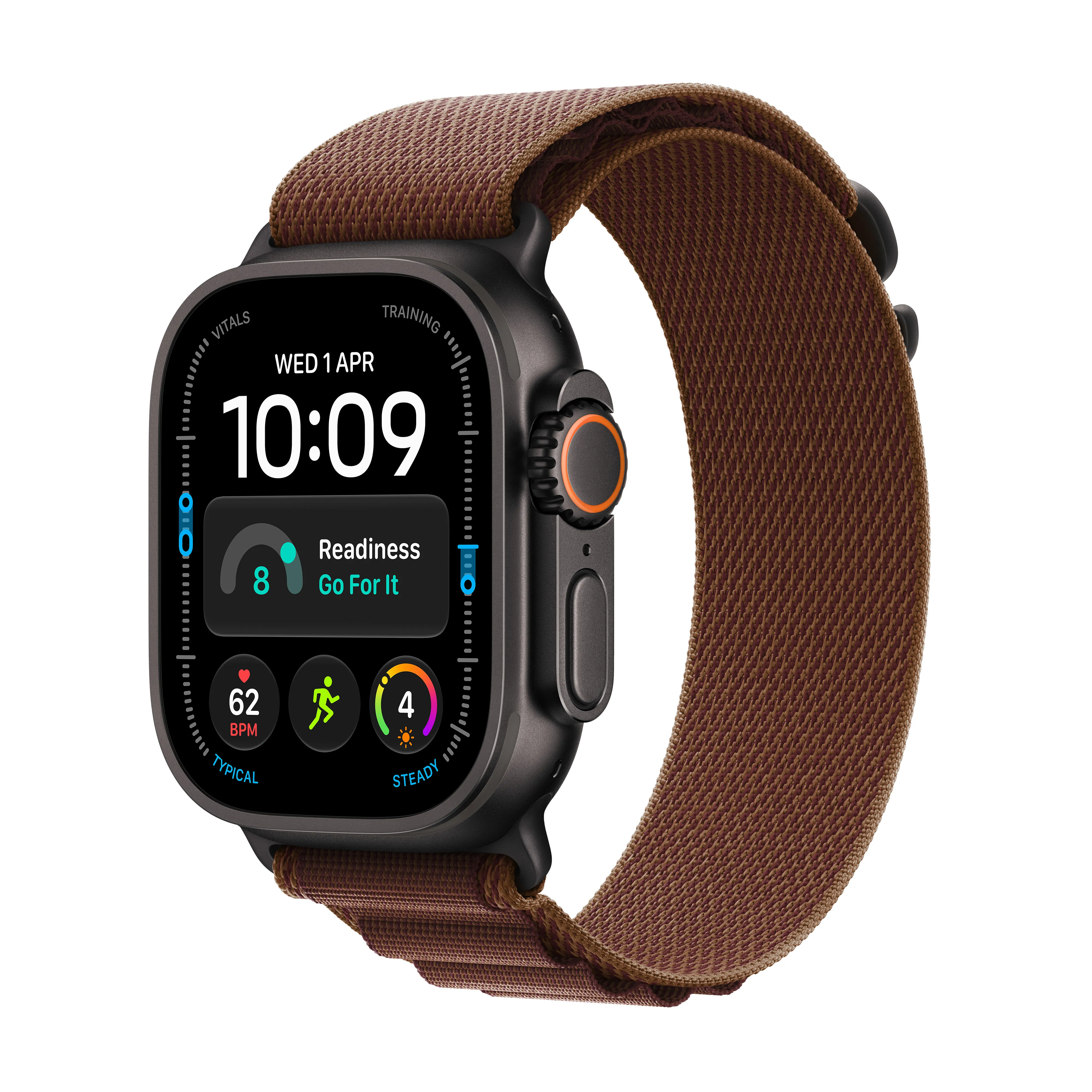Apple Watch Ultra 4 GPS + Cellular koperta z tytanu czarny 49mm Opaska Alpine w kolorze burgunda Rozmiar M