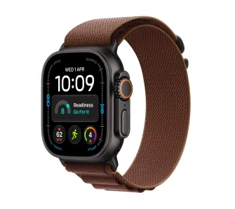 Apple Watch Ultra 4 GPS + Cellular koperta z tytanu czarny 49mm Opaska Alpine w kolorze burgunda Rozmiar M