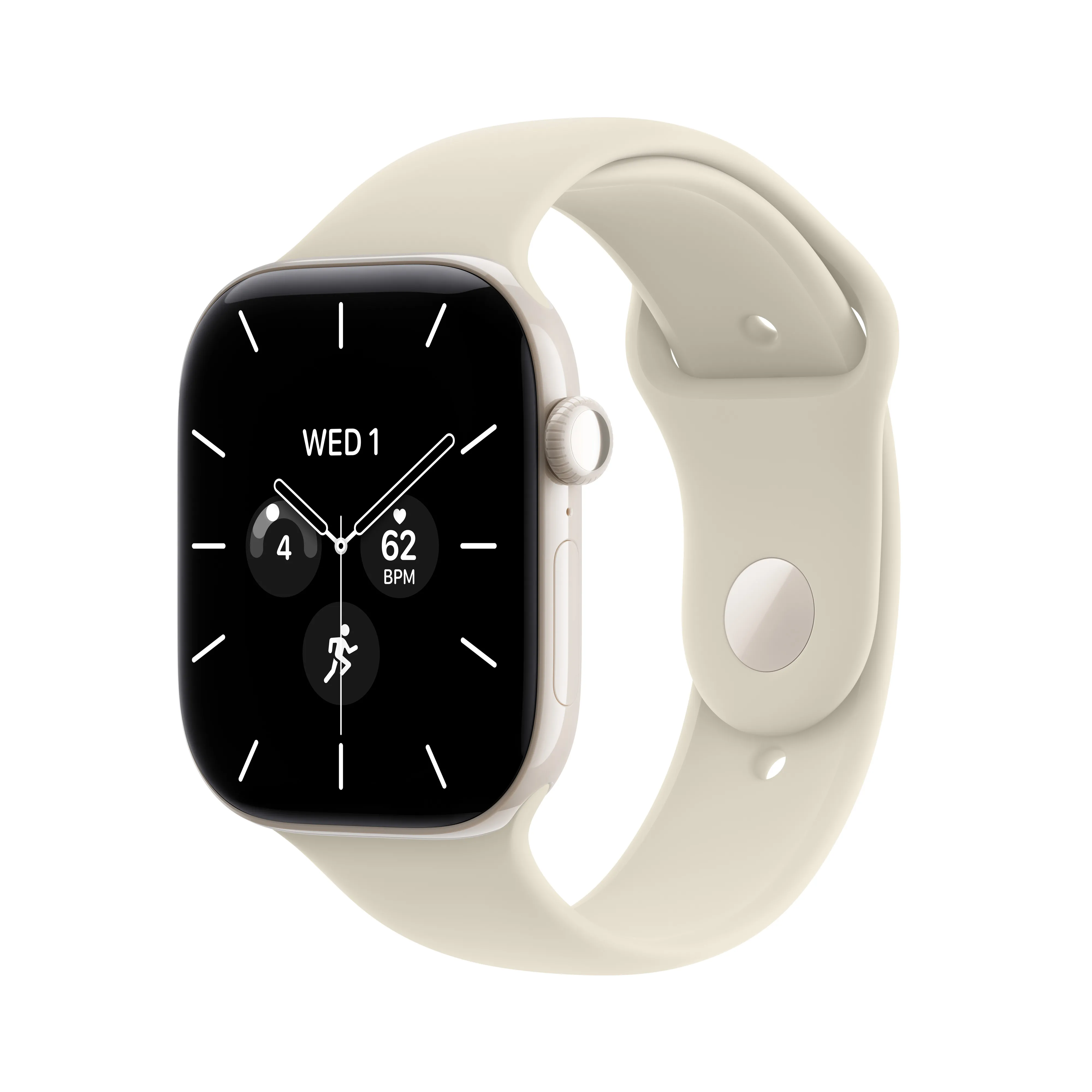 Smartwatch Apple Watch Series 12 GPS + Cellular Koperta 42mm z ceramiki w kolorze białej perły Pasek sportowy w kolorze piasku -S/M