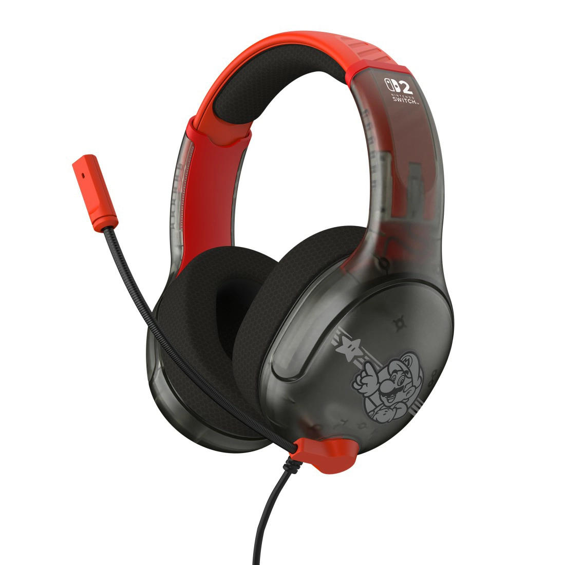 Słuchawki przewodowe z mikrofonem Turtle Beach Airlite Fit Wired Gaming Headse Mario Star Nauszne Czarno-czerwony
