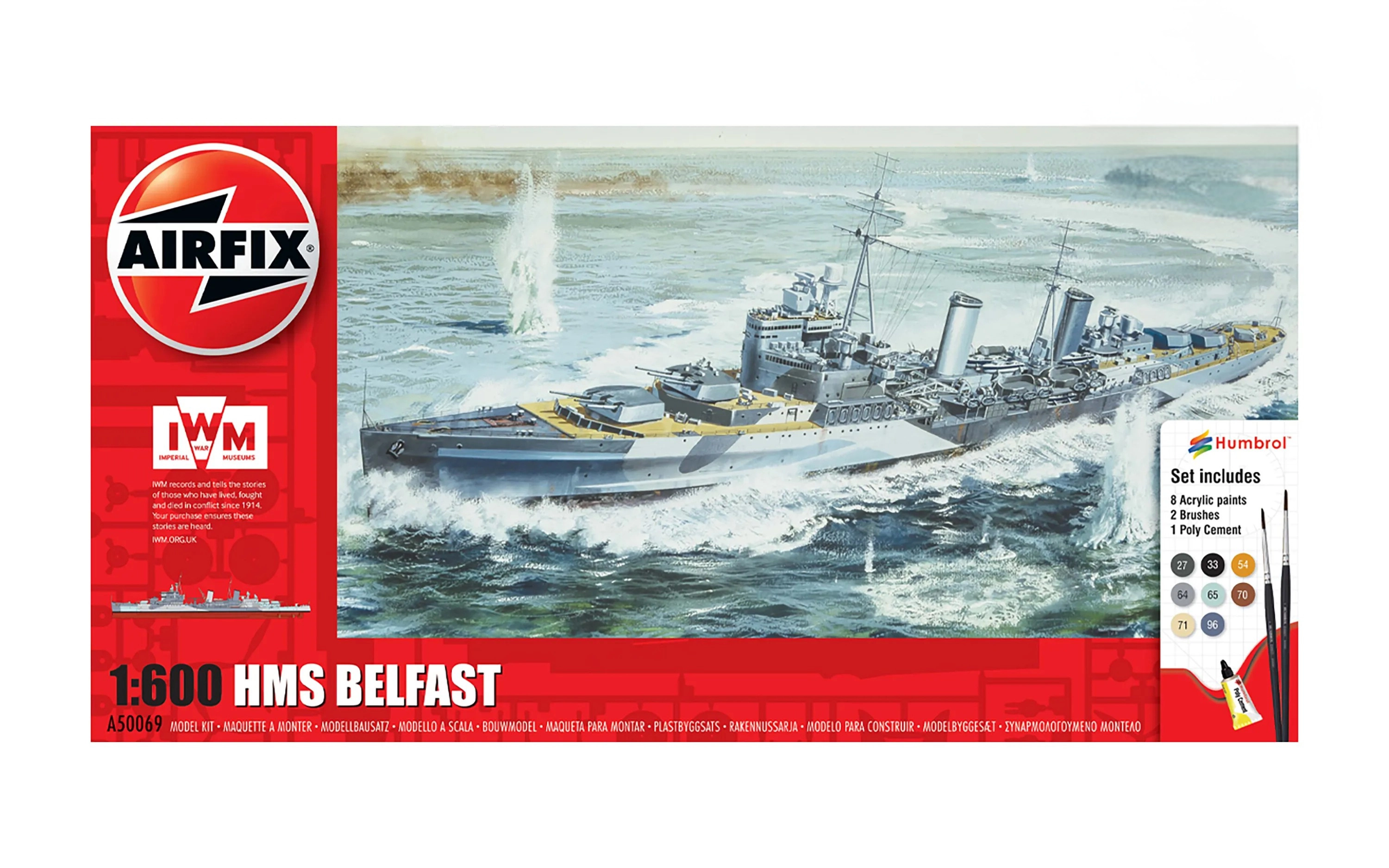 Model do sklejania Airfix Gift Set Okręt HMS Belfast