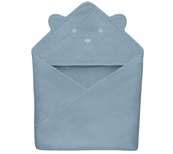 Lionelo Muslin Hooded Towel Grey
