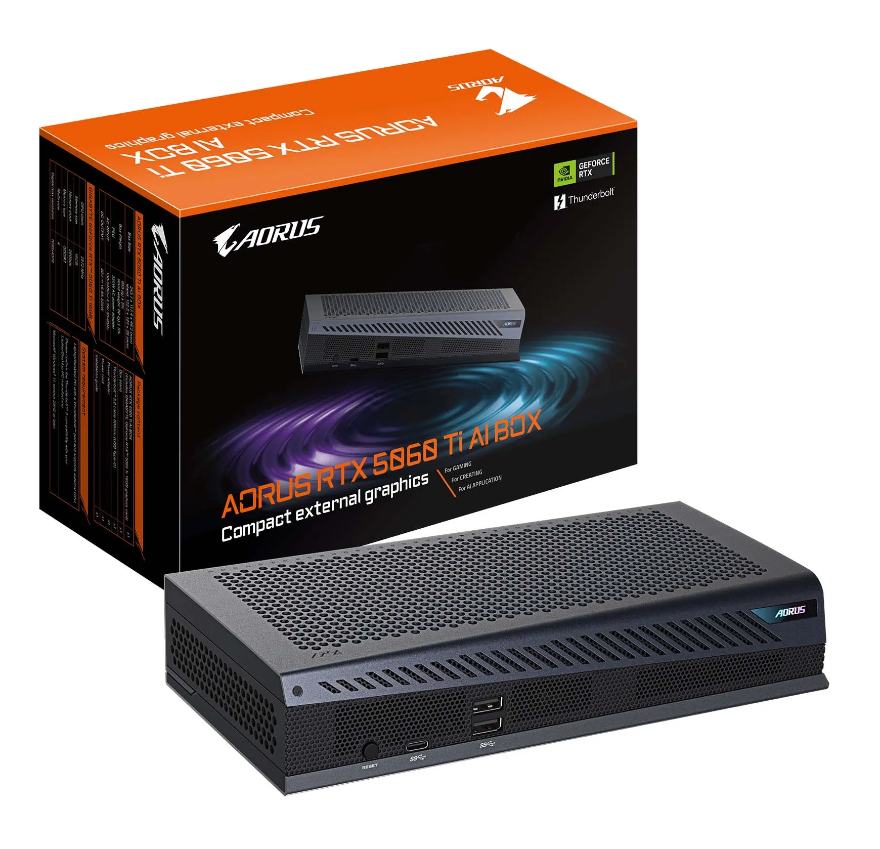 Karta graficzna Gigabyte AORUS GeForce RTX 5060 Ti AI BOX 16GB GDDR7 128bit DLSS 4