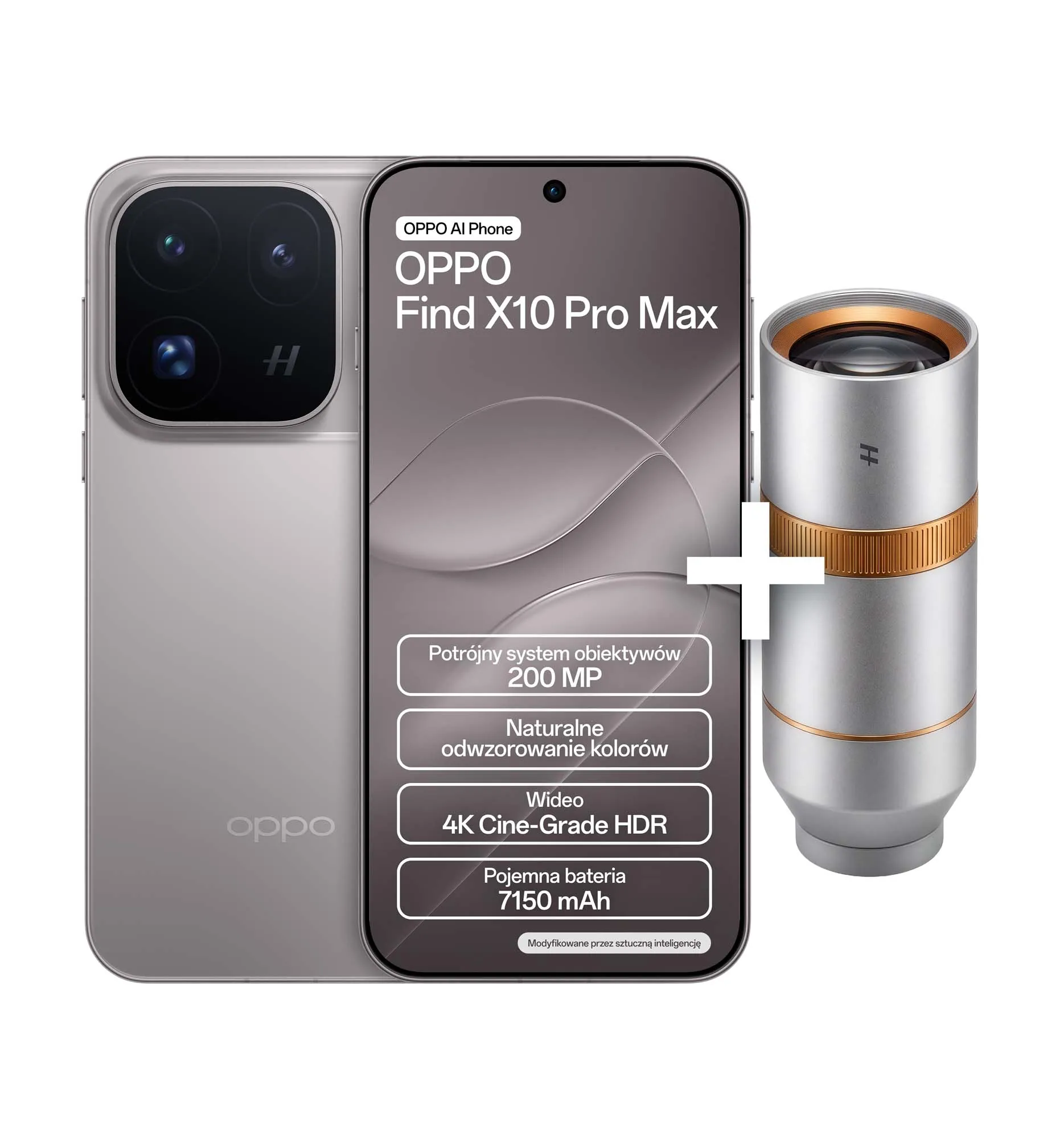 Smartfon OPPO Find X10 Pro Max 12/512GB 6,78" Funkcje AI 120Hz 200Mpix Tytanowy + Telekonwerter