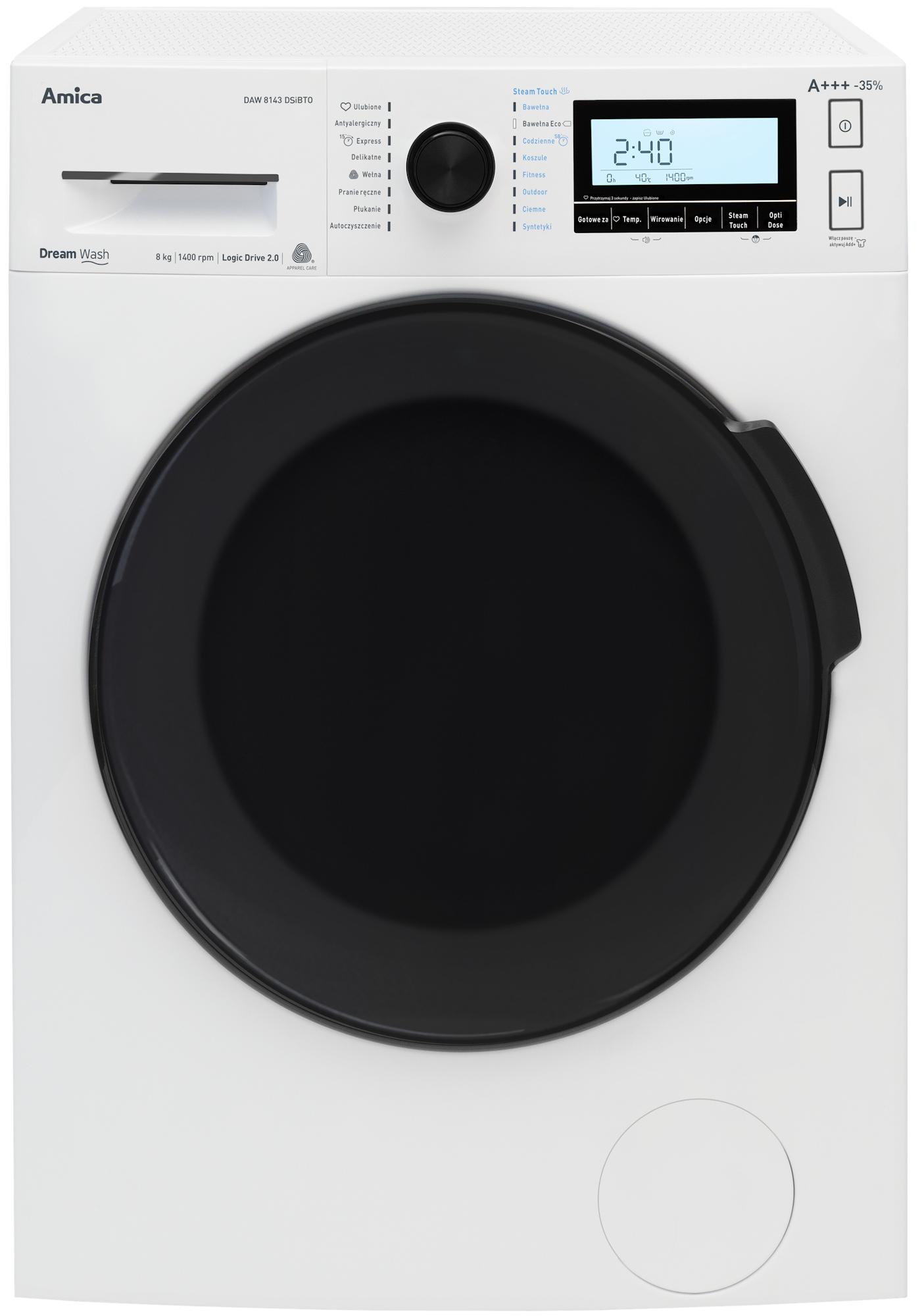 Pralka Amica DAW 8143 DSiBTO Steam Touch