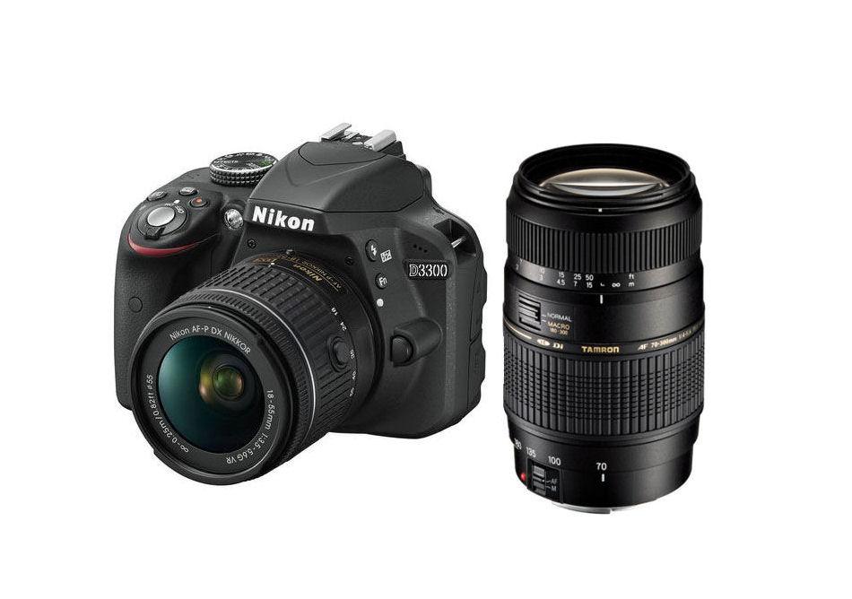 Lustrzanka Nikon D3400 + AF-P 18-55 VR + Tamron AF 70-300 f/4-5,6 DiLD Macro 1:2(czarny)
