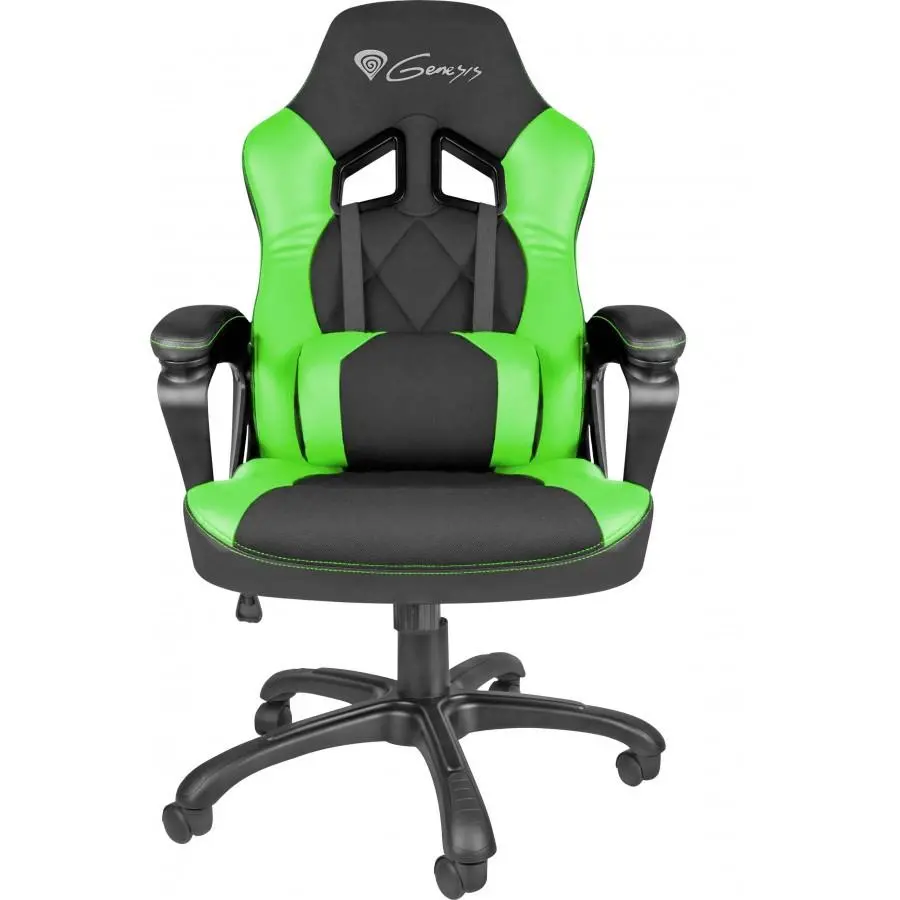 Fotel Genesis Nitro 330 Gamingowy do 120kg Skóra ECO Tkanina Czarno-zielony