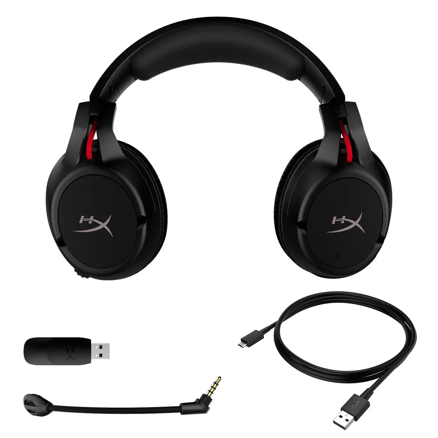 Słuchawki bezprzewodowe z mikrofonem HyperX Cloud Flight HX-HSCF-BK/EM Nauszne Czarno-czerwony