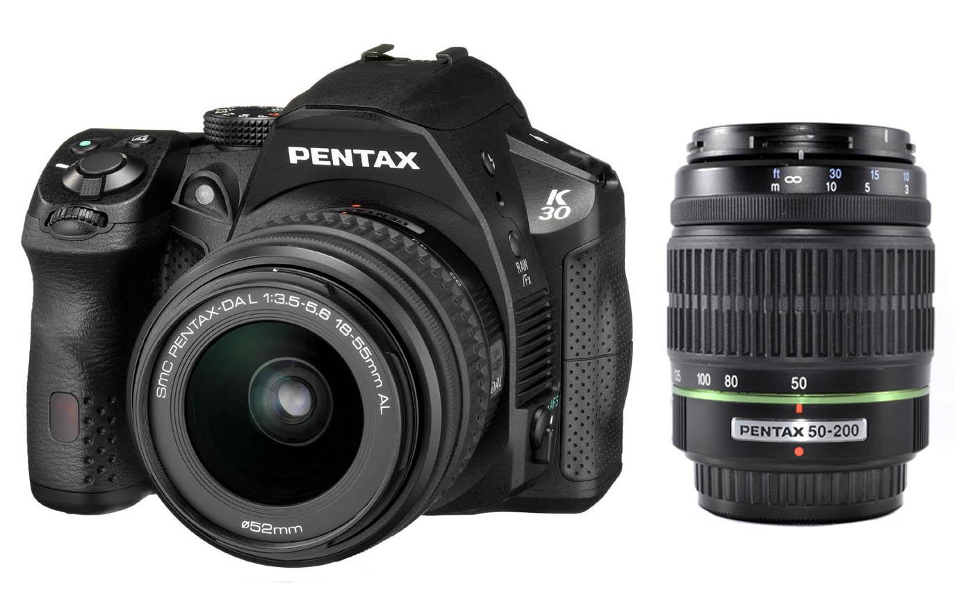 Lustrzanka Pentax K-30 + DAL 18-55 mm + DAL 50-200 mm (czarny)