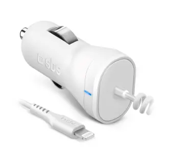 Ładowarka samochodowa SBS TECRLH21AWFAST Biały