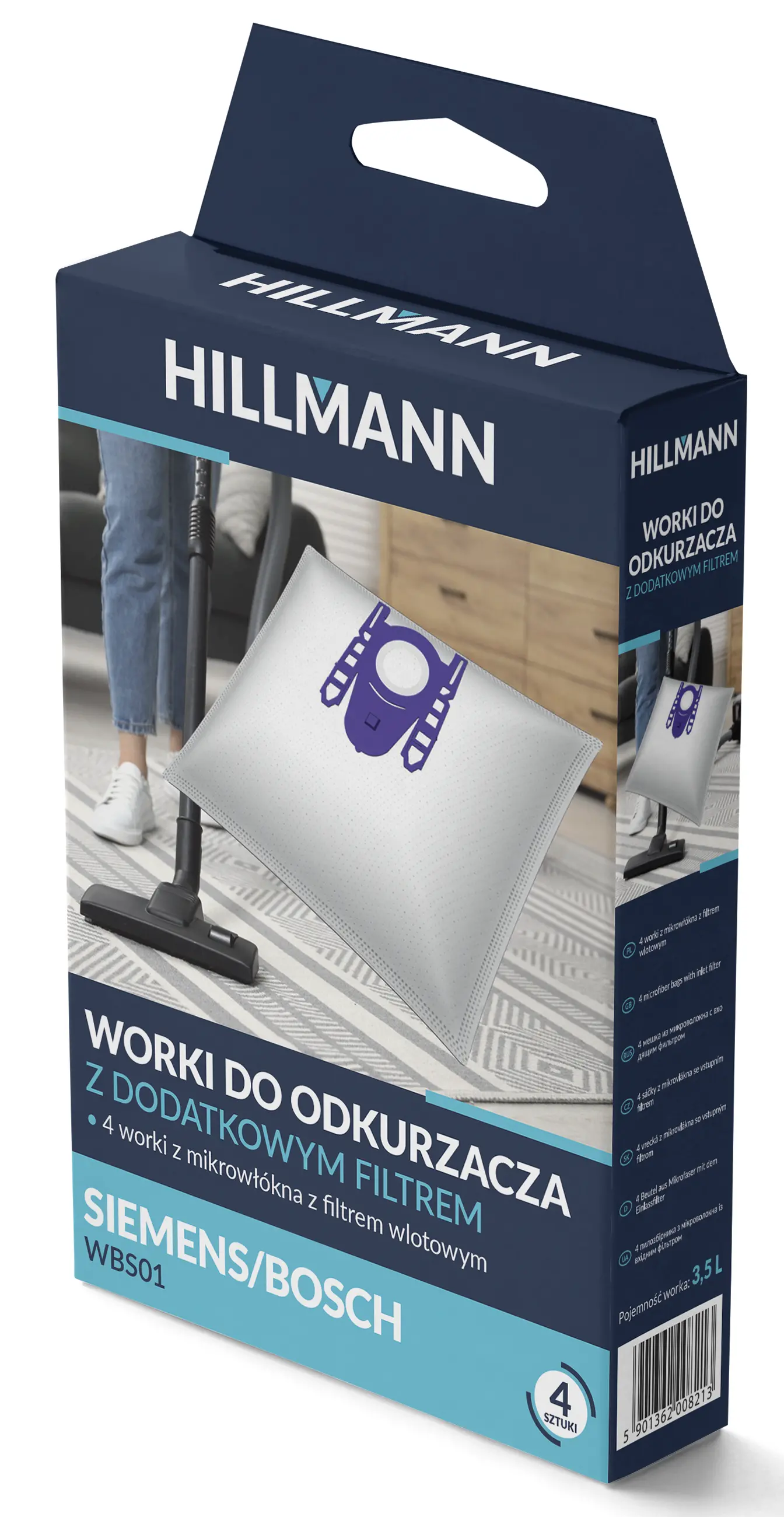 Worki do odkurzacza HILLMANN WBS01 4szt. + filtr