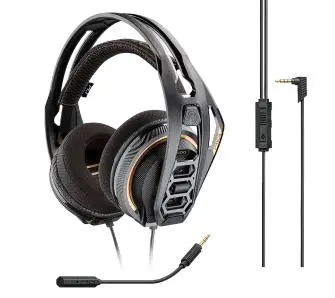 Słuchawki przewodowe z mikrofonem Plantronics RIG 400 Dolby Nauszne Czarno-pomarańczowy