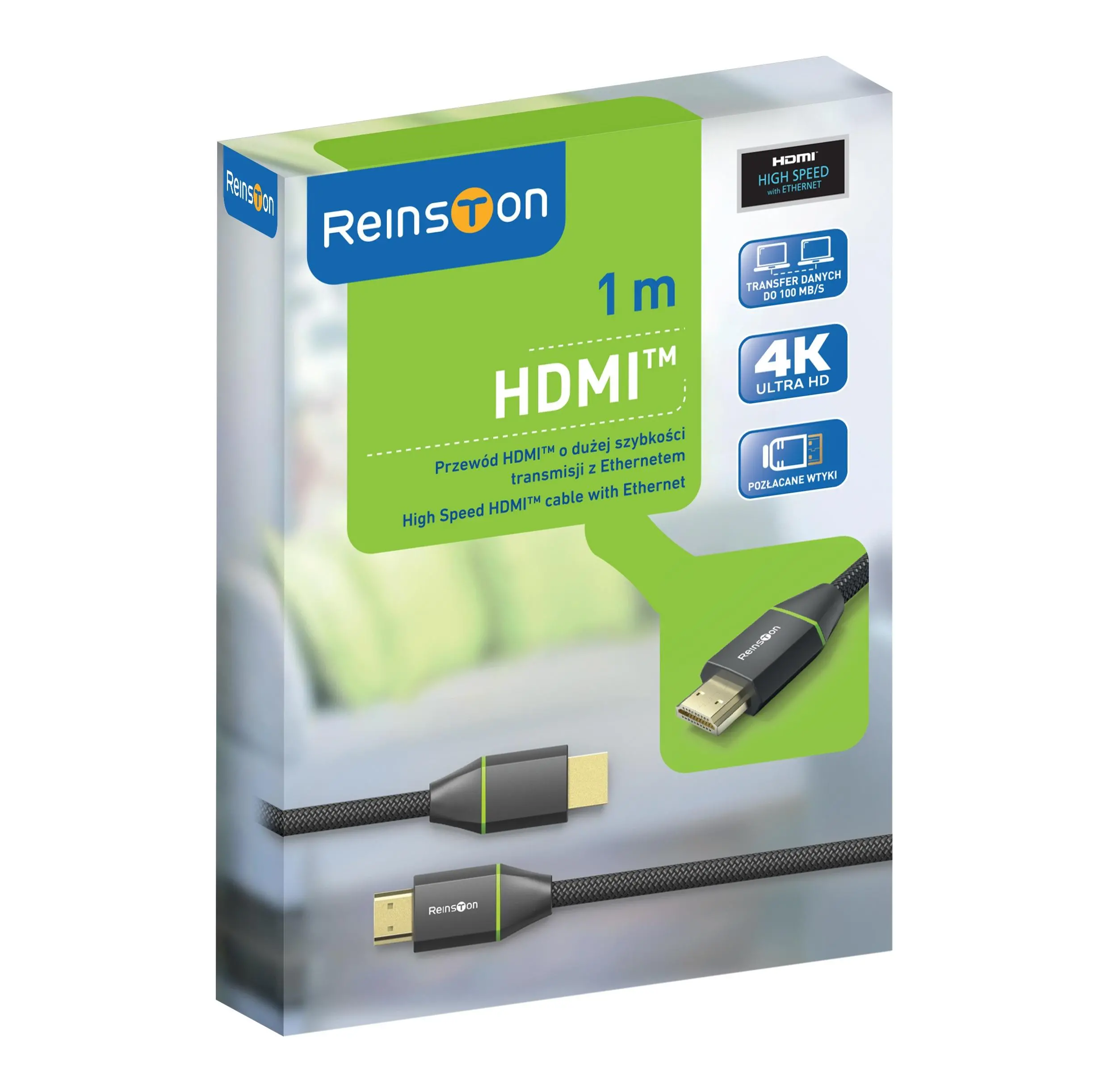 Kabel HDMI Reinston EK019 1m Srebrny