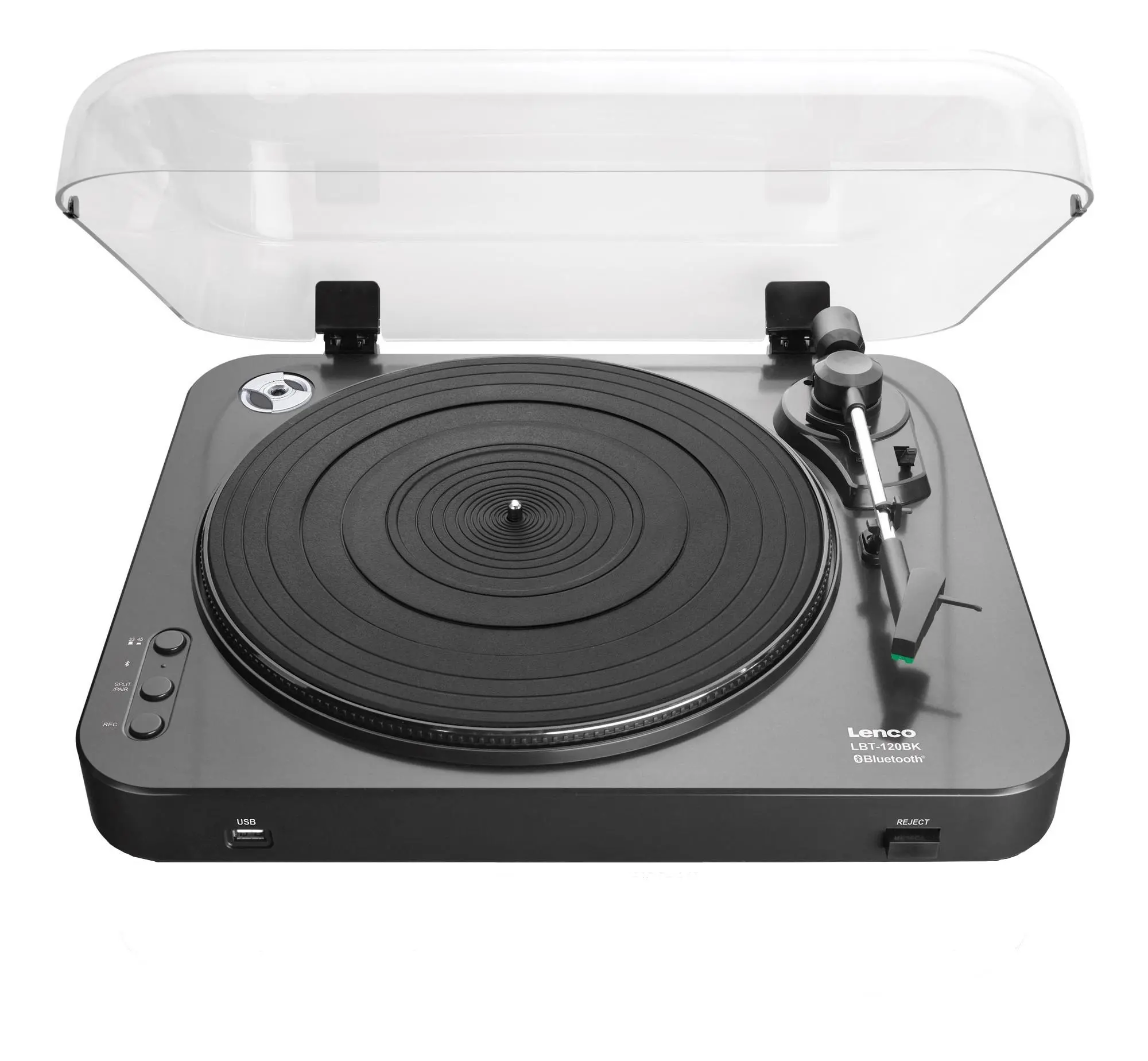 Gramofon Lenco LBT-120BK Półautomatyczny Napęd bezpośredni Przedwzmacniacz Bluetooth Czarny