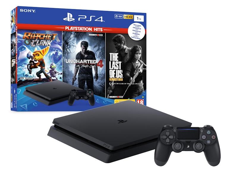 Konsola Sony PlayStation 4 Slim 1TB + Ratchet & Clank + Uncharted 4: Kres Złodzieja + The Last of Us Remastered